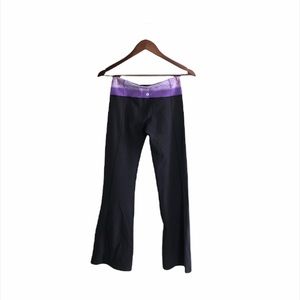 LULULEMON gray purple wide leg pants leggings yoga women size 4
